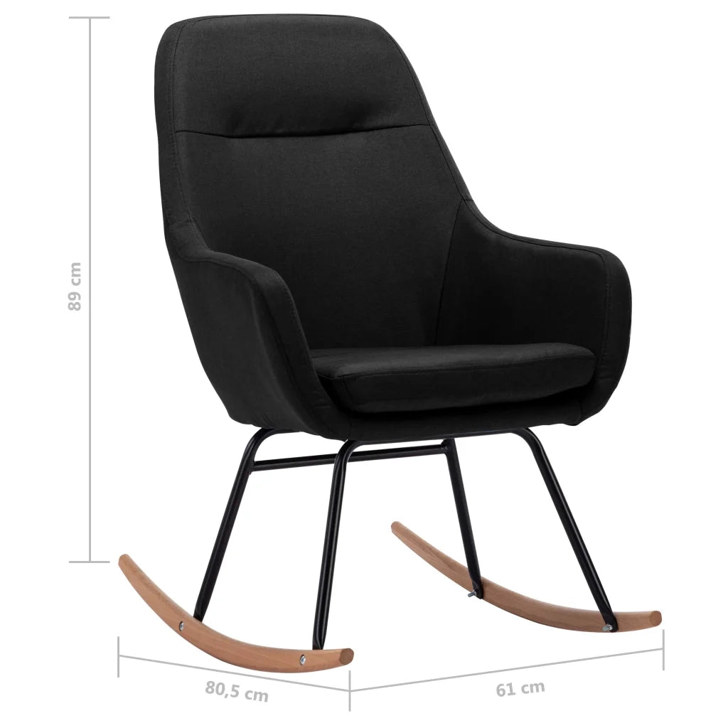 Sedia a Dondolo Nera in Tessuto 289543