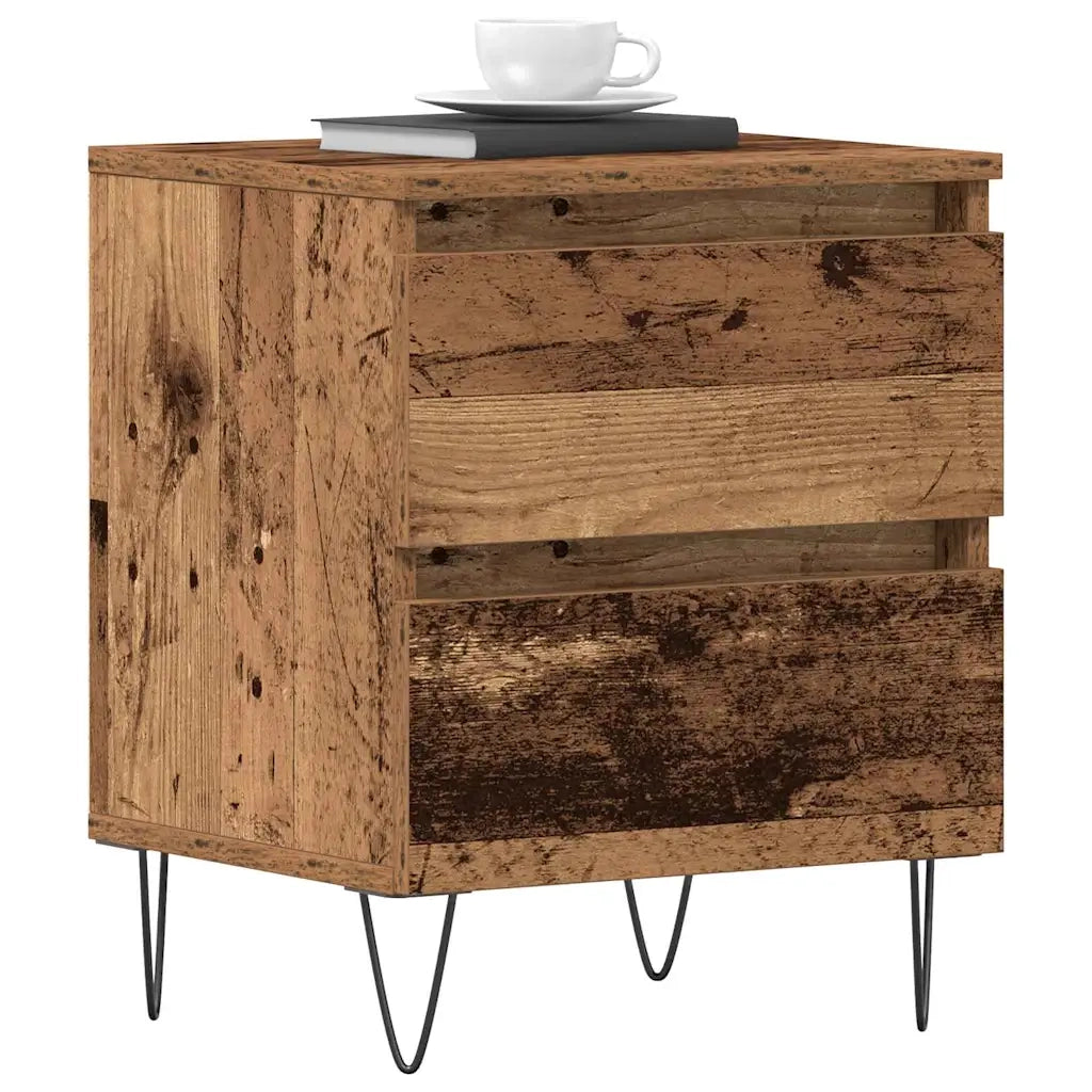 Armadio da Notte con cassetto Legno vecchio 40 x 35 x 50 cm 863482