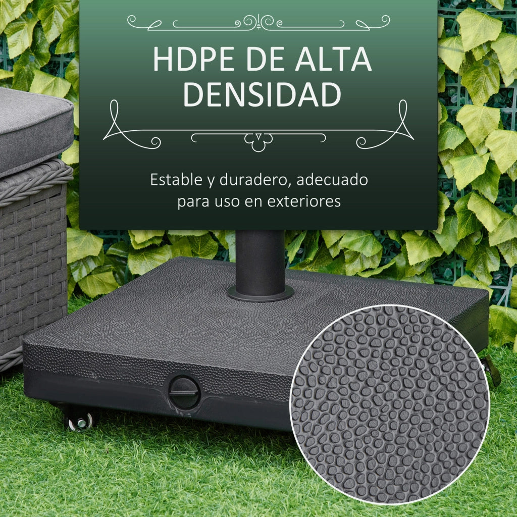 Base per Ombrellone con Ruote ¨C Minimal ¨C 45x45x39 cm Nero