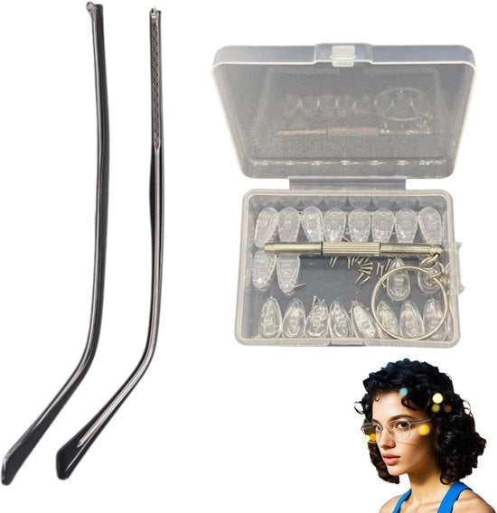 Kit di riparazione per occhiali con metallo e padine nasali