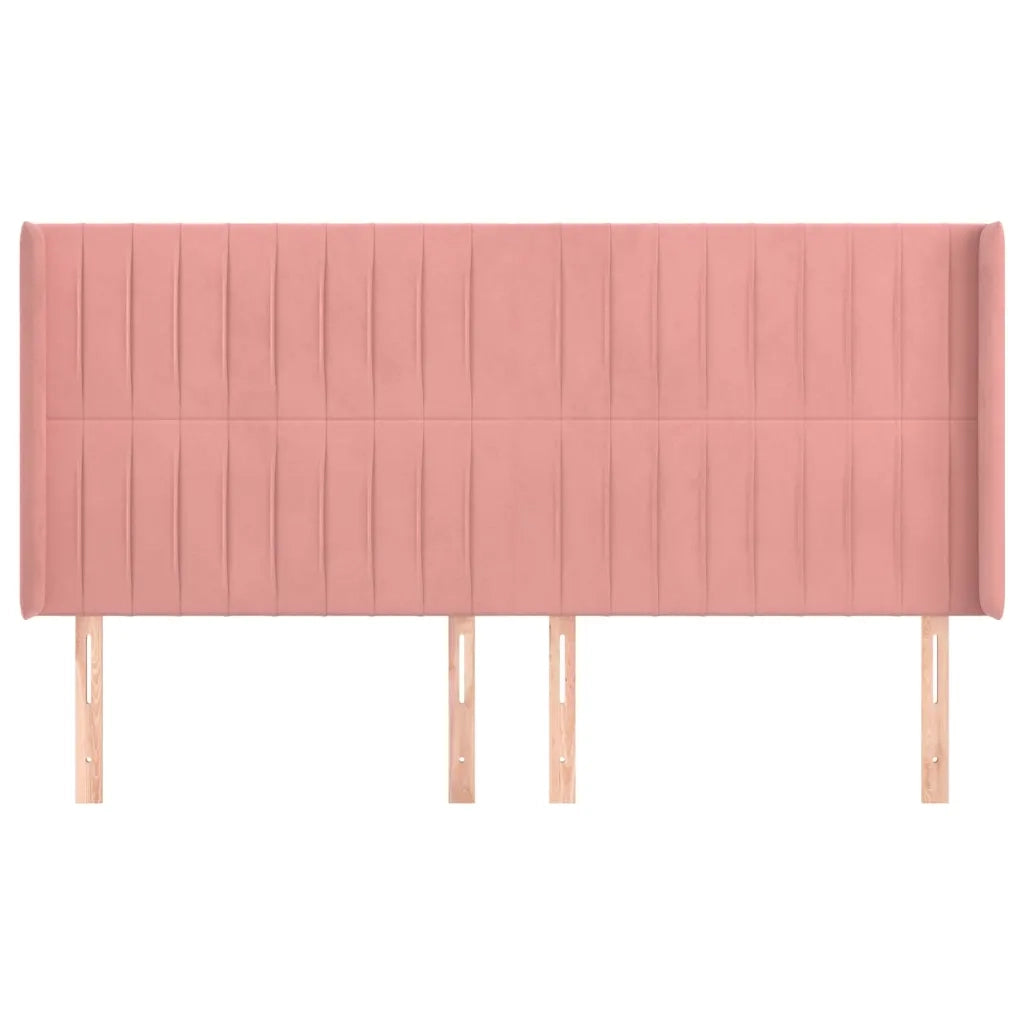 Testiera | Testata ad Orecchio Rosa 183x16x118/128 cm in Velluto
