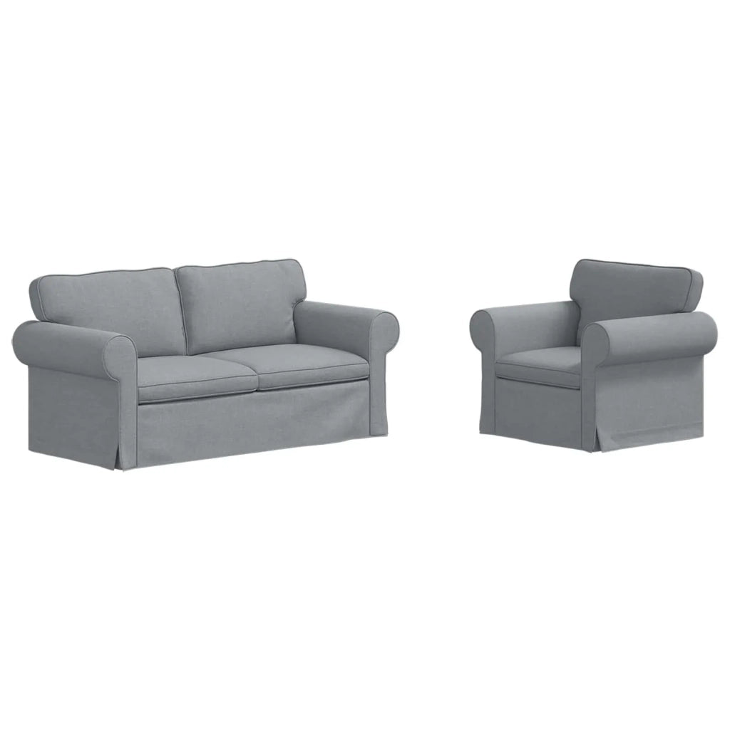 Set di divani 2 pcs Grigio chiaro 175 x 82 x 80 cm Tessuto 3407530