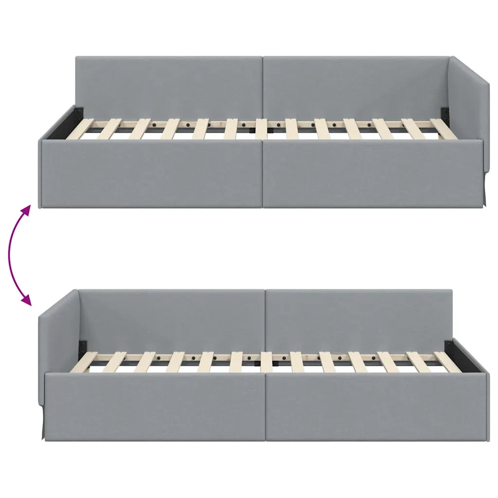 Cornice del letto ad angolo Grigio chiaro 90 cm x 200 cm 42016043