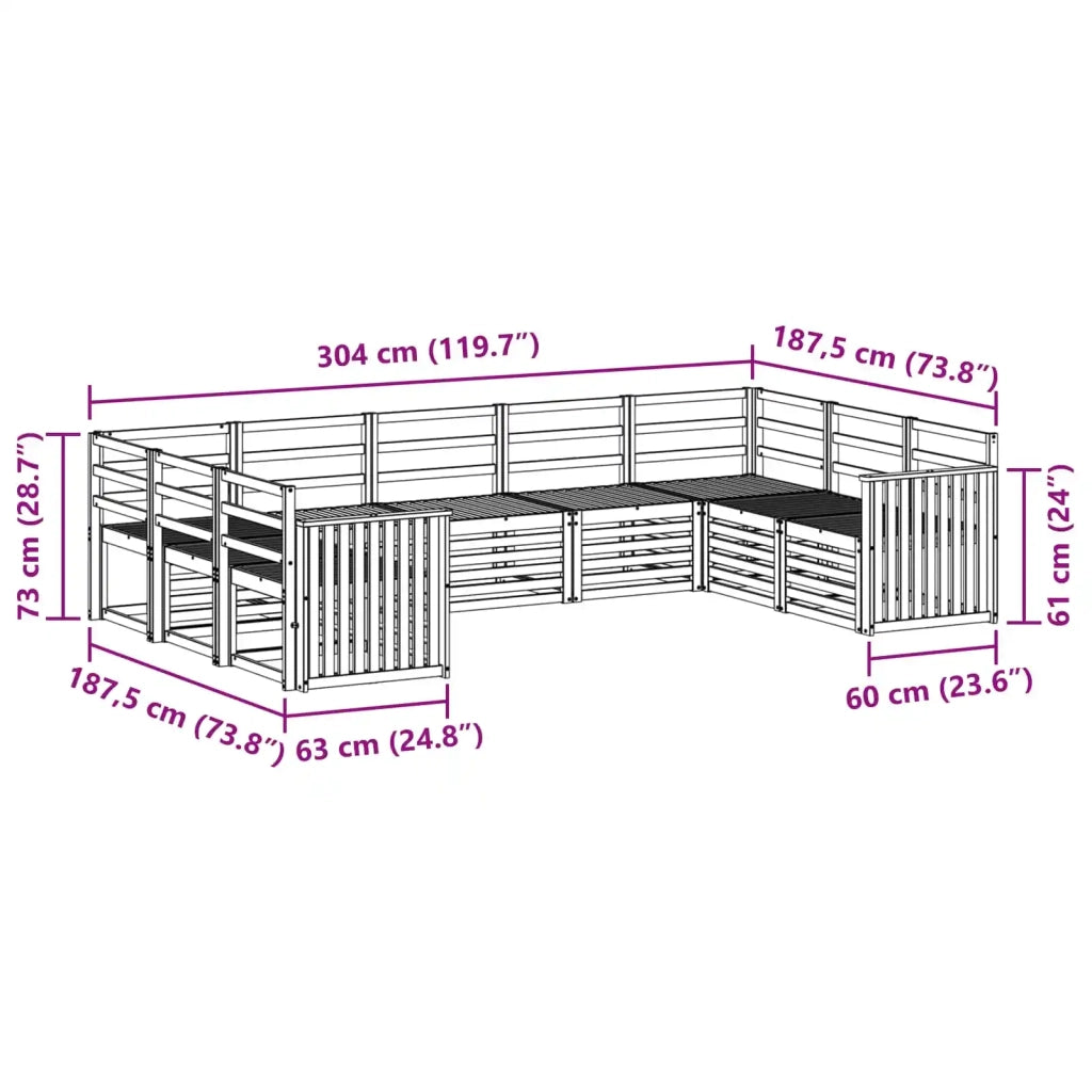 Set divani Legno di Acacia Massello 3392499