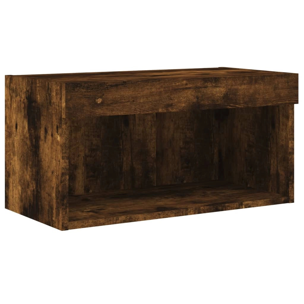 Mobile TV multimediale scaffale TV credenza mobile TV sala da pranzo soggiorno camera da letto con illuminazione a LED 8 pezzi rovere affumicato legno ingegnerizzato marrone 02_0029479