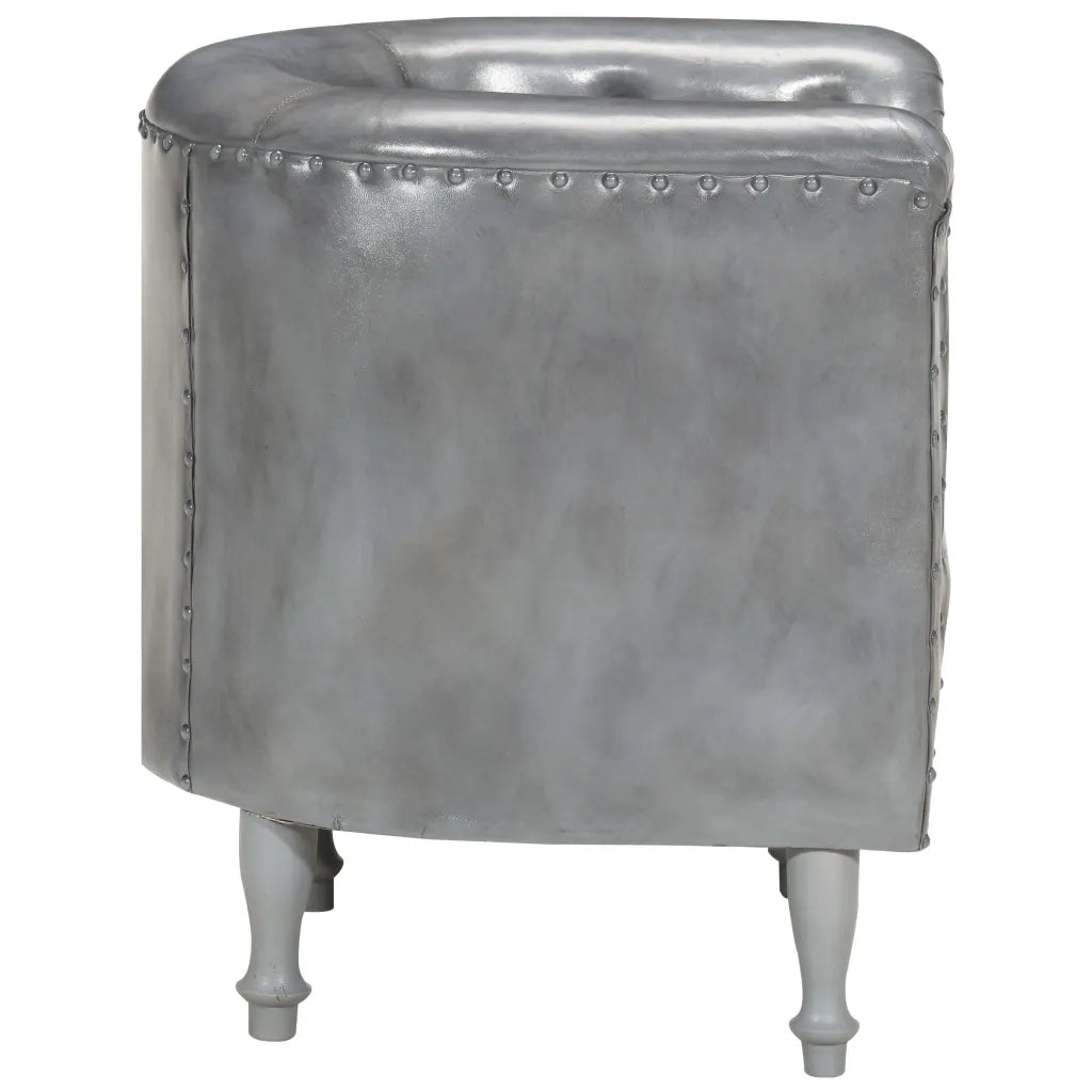 Poltrona Cabriolet Grigia in Vera Pelle 286594