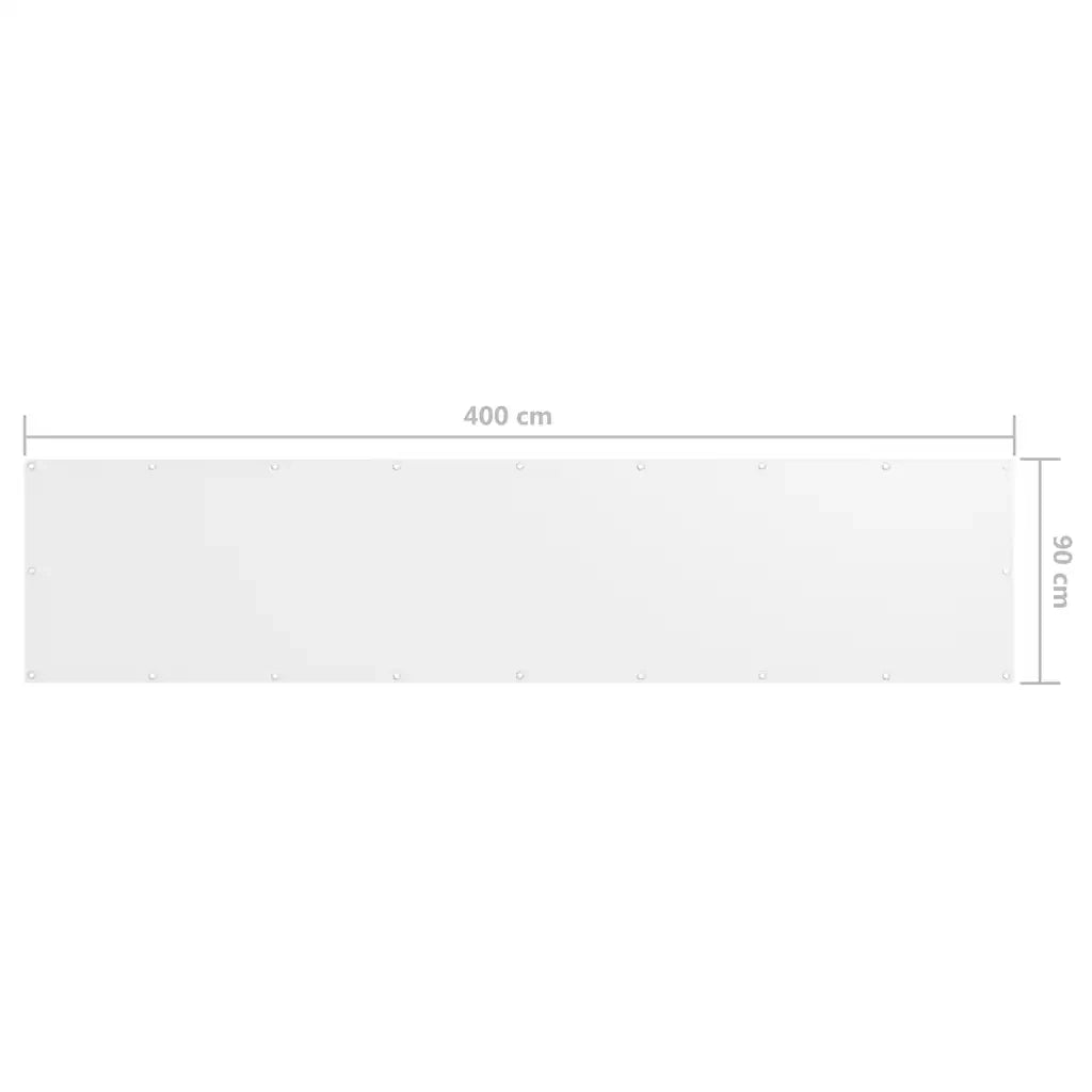 Paravento Balcone-Pannello per balcone Bianco 90x400 cm in Tessuto Oxford