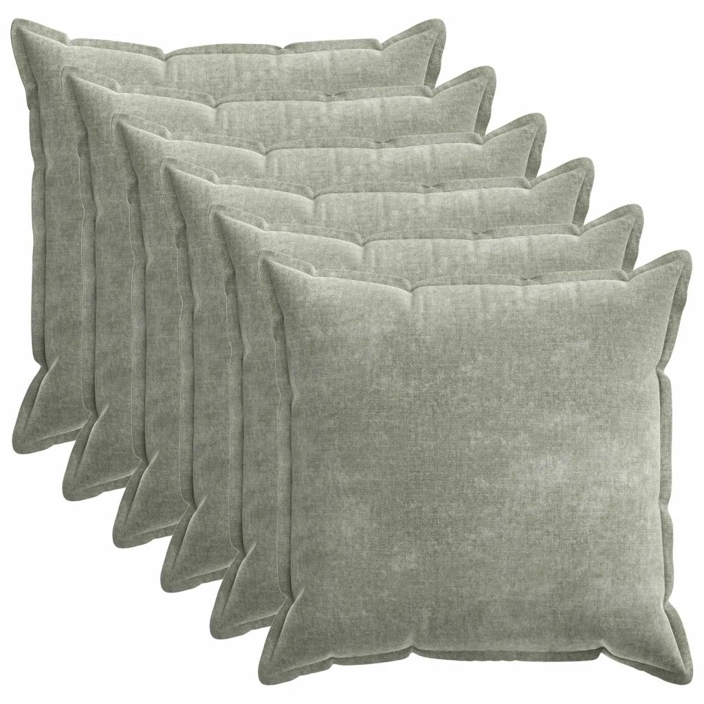 Federa 6 pz HOUTEN Verde 70 x 70 cm Tessuto Chenille 921380