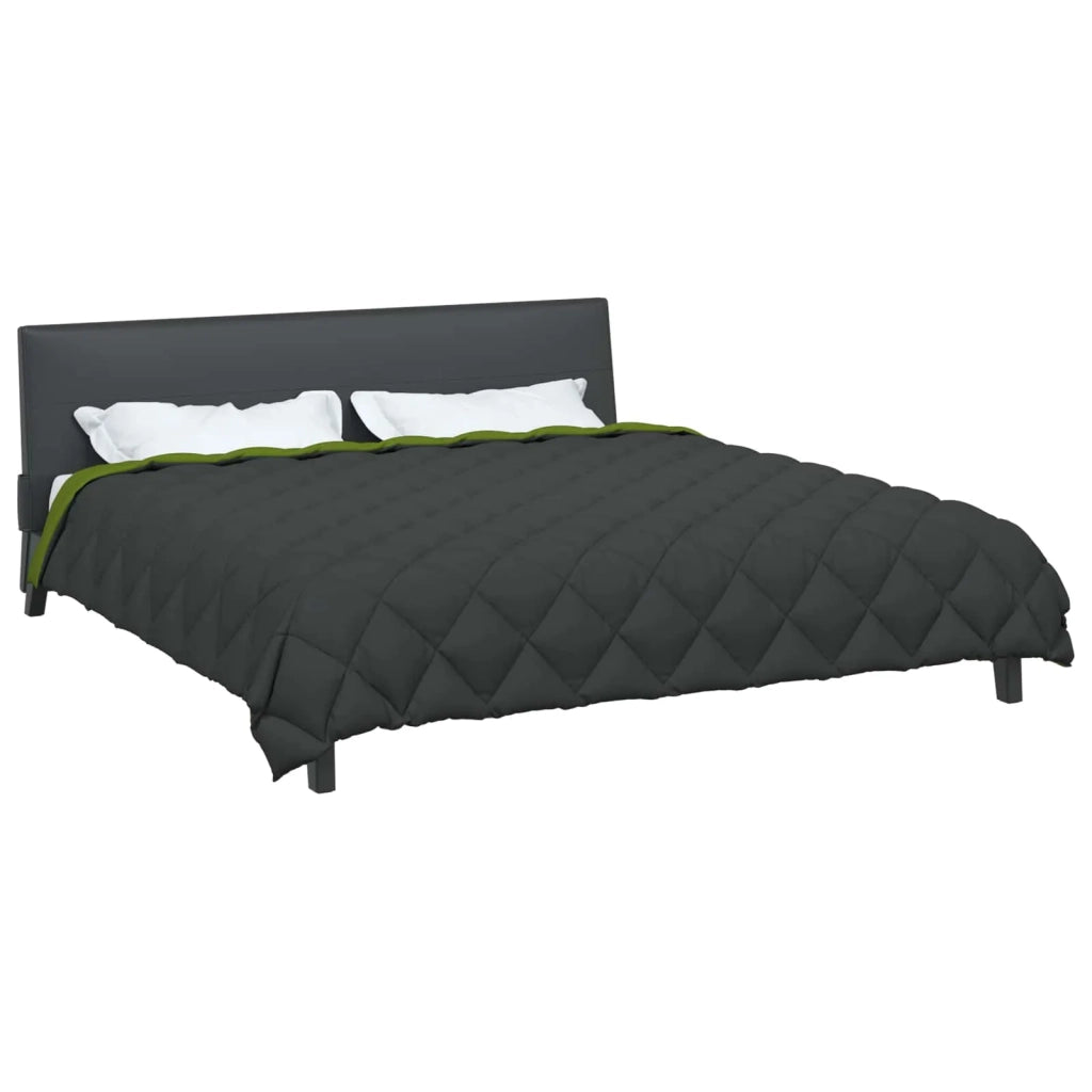 Piumone | Duvet Invernale Verde e Antracite 220 x 240 cm Microfibra