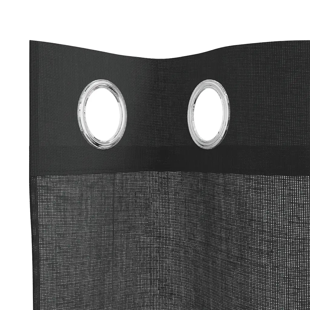 Tende in Voile con Occhielli 2 pz Nero 140x175 cm 4102060
