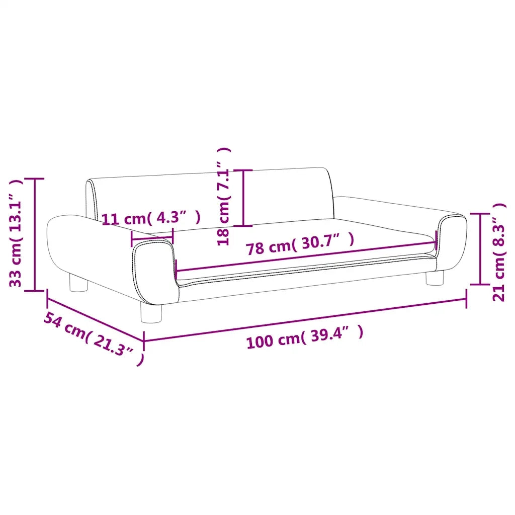 Divano per Bambini-Sofa-Divanetto Blu 100x54x33 cm in Velluto