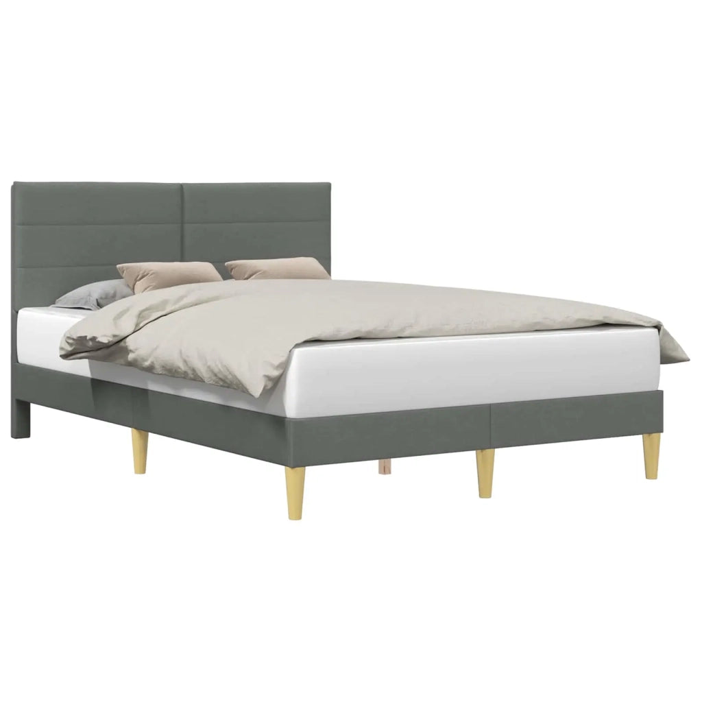 Letto matrimoniale | Letto per adulti | Struttura del letto Grigio Scuro 140 x 200 cm Tessuto