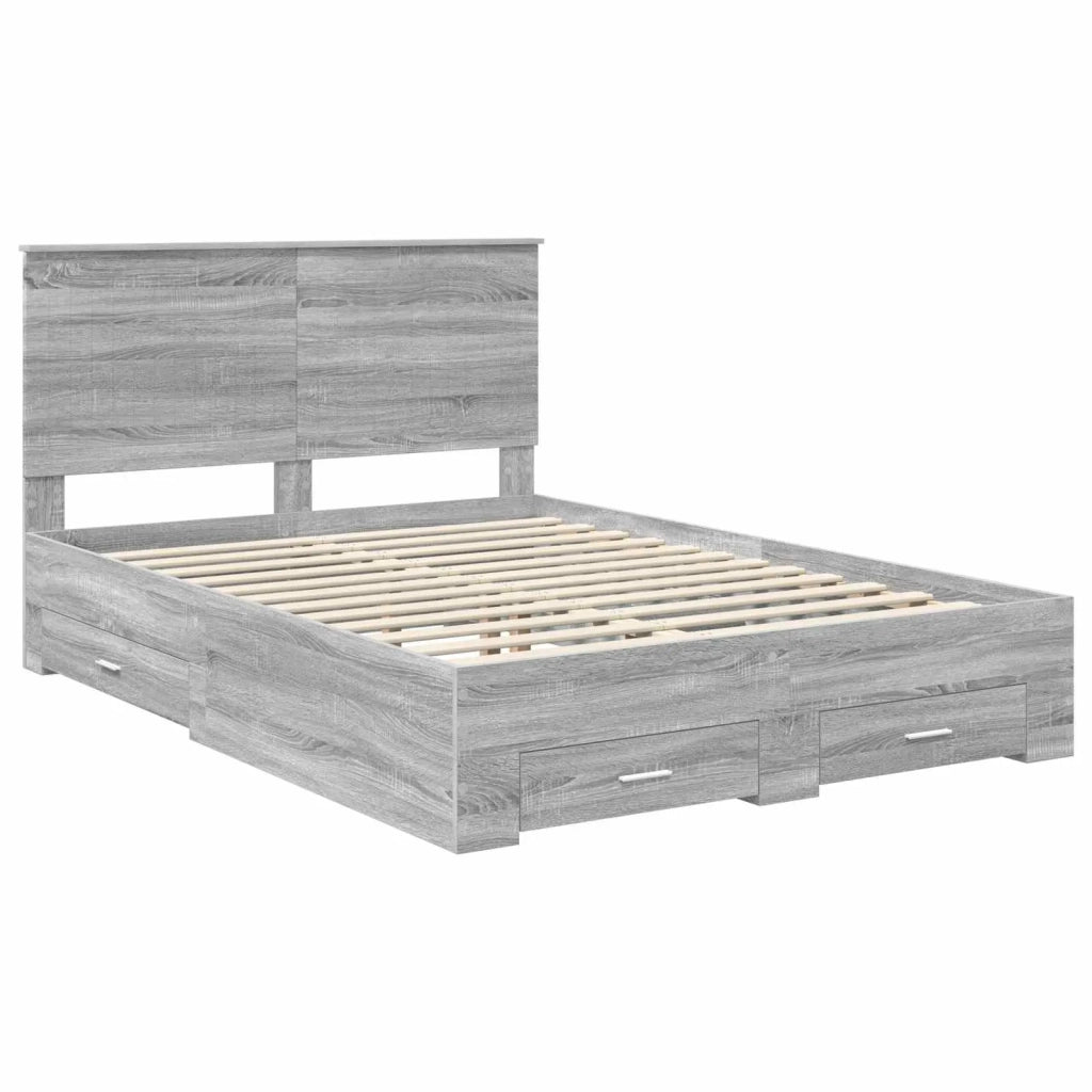 Struttura del letto con testiera Grigio Sonoma 140 x 200 cm 3411301