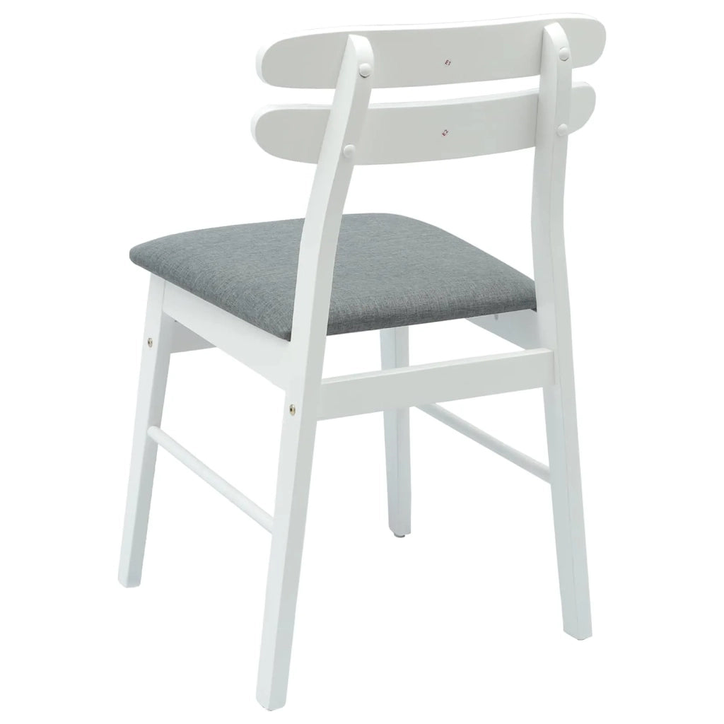 Sedia da pranzo 2 pcs Bianco e Grigio Legno di gomma solido 42020514