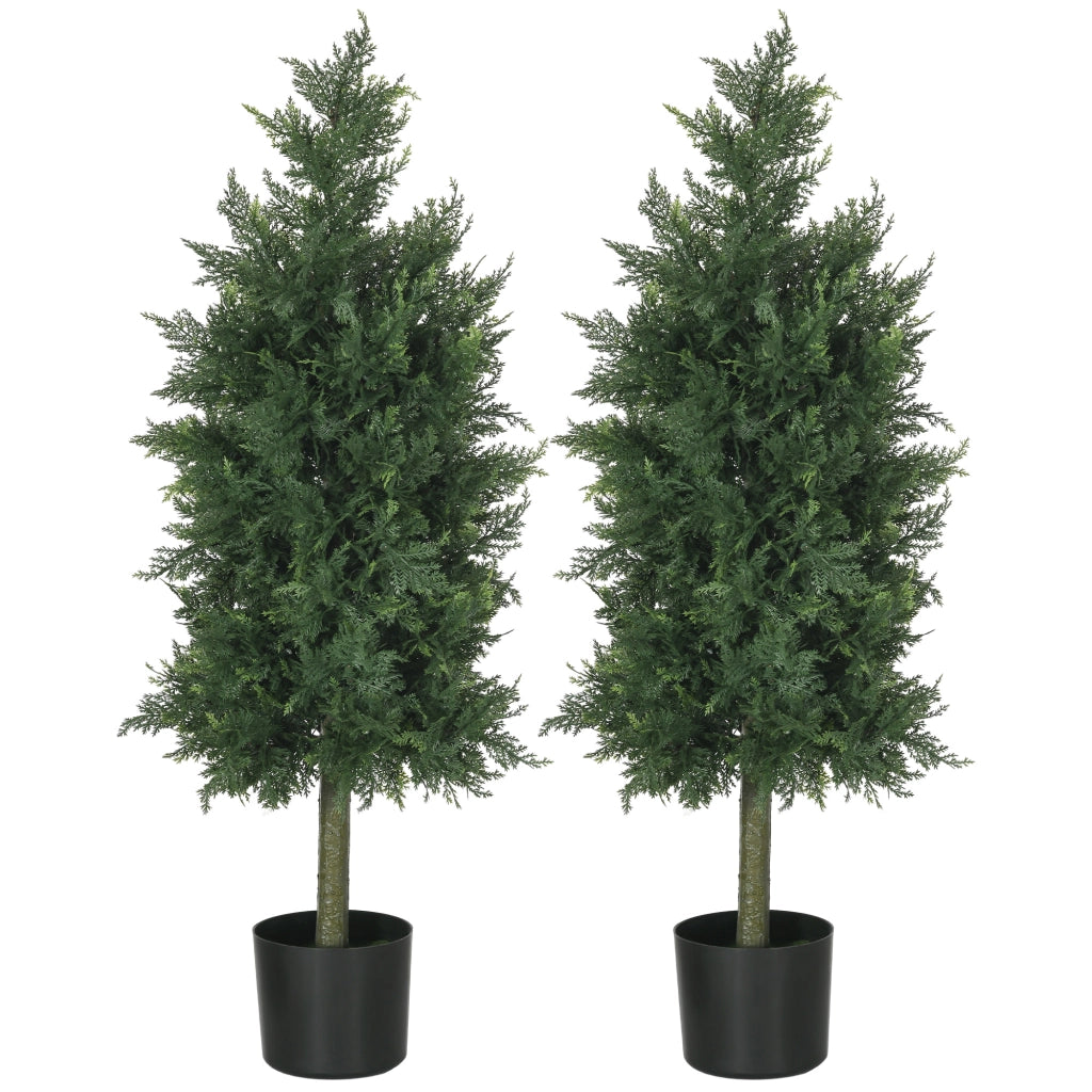 Piante Artificiali Cedro con Vaso ¨C Xylo ¨C Set 2 Pezzi Verde 90cm