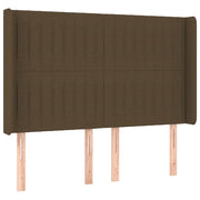 Testiera | Testata ad Orecchio MarroneScuro147x16x118/128cm inTessuto