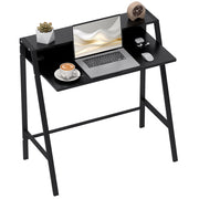 Scrivania Computer con Cassetti e Gestione Cavi ¨C Zephmum ¨C Nero Metallo 84x45x85 cm