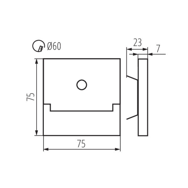 Luce scala LED quadrata PIR nero/bianco 0,8W Kanlux