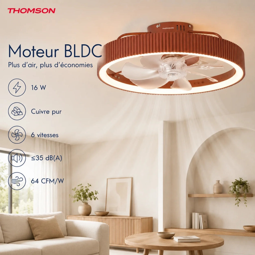 Ventilatore da soffitto con luce e telecomando incluso THOMSON MIRA
