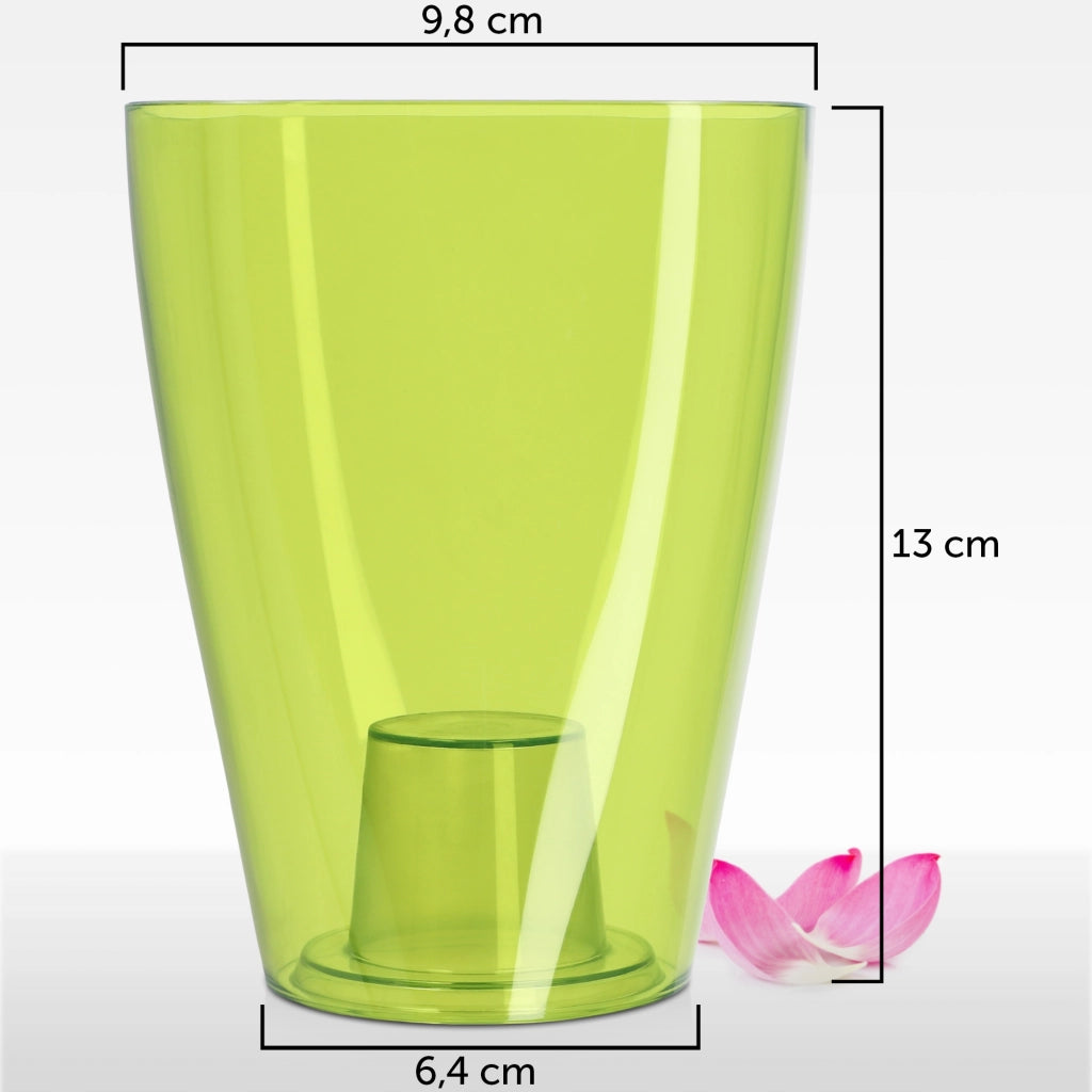 Vaso per orchidee KADAX in plastica, verde, resistente, 9 cm