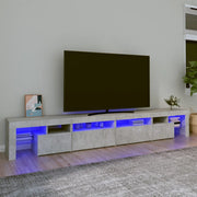 Mobile Porta TV con Luci LED-Mobile per TV-Credenza TV Grigio Cemento 260x36,5x40 cm
