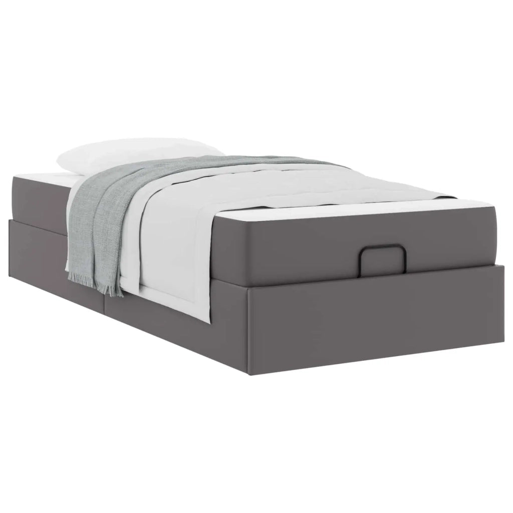 Struttura letto con materasso Altro 2 pcs-Giroletto Grigio PVC