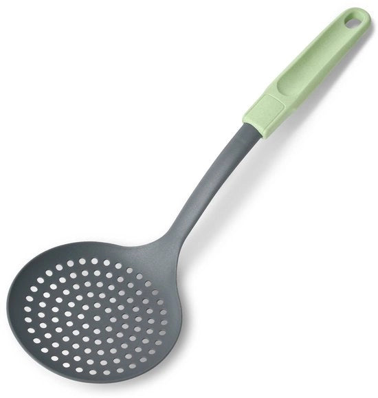 Spazzola per piante in schiuma a base di fibra di legno e bioplastica - 34 cm x 11,5 cm - cucchiaio in verde menta/grigio ciottolo
