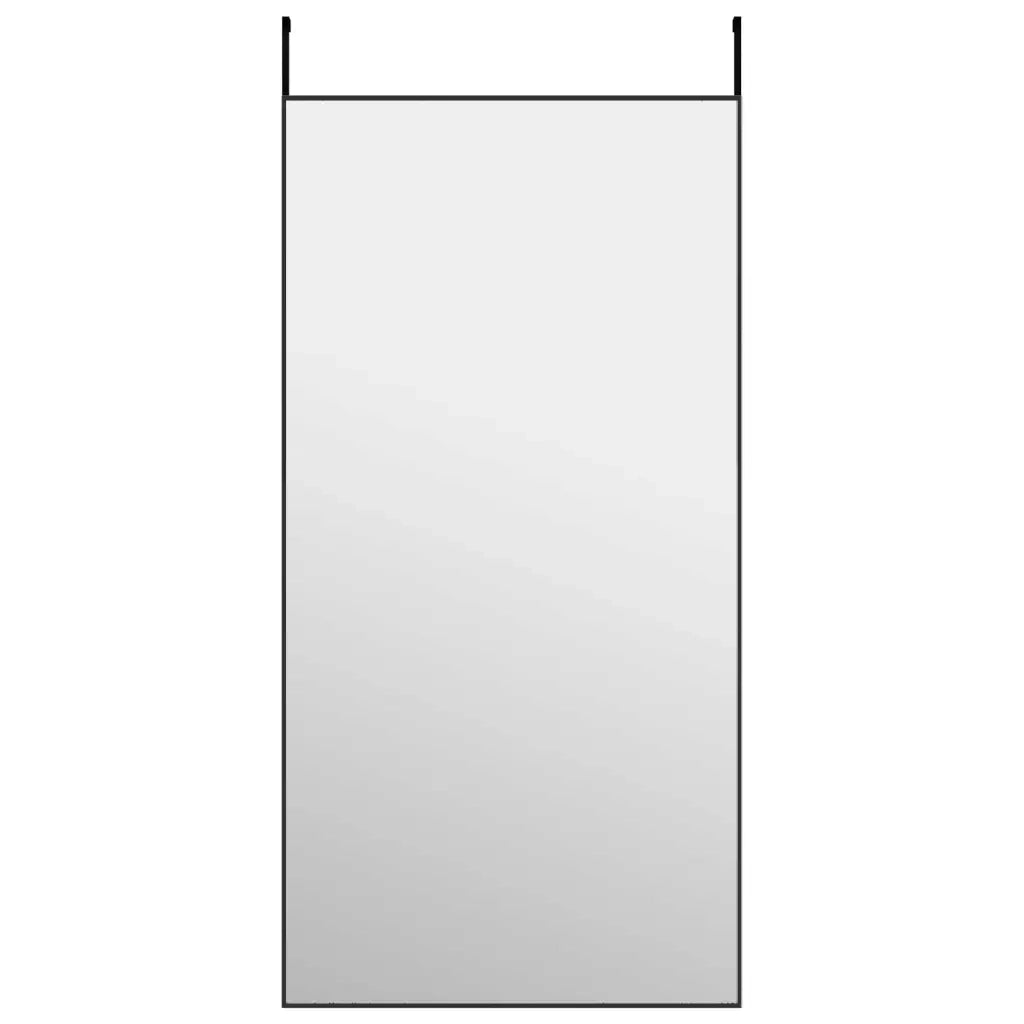 Specchio da Porta-Specchio da Appendere-Specchio Decorativo Nero 50x100 cm in Vetro e Alluminio