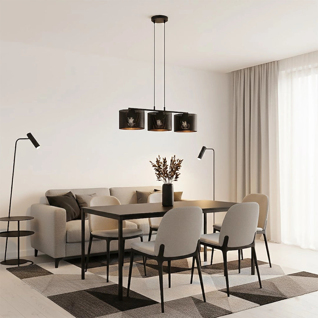 Lampada a sospensione LUX nera 3xE27 Emibig