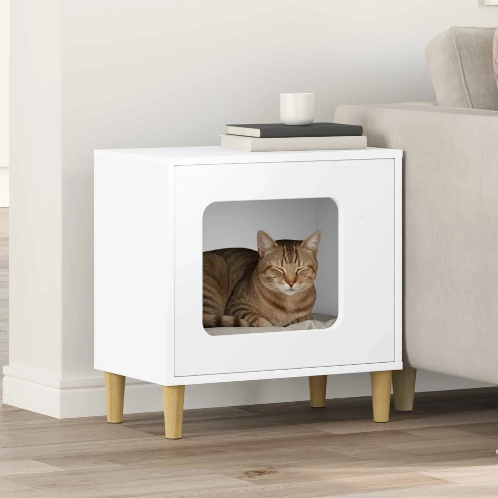 Casa per Gatti Bianco 51 x 30 x 52 cm Legno multistrato 8000653