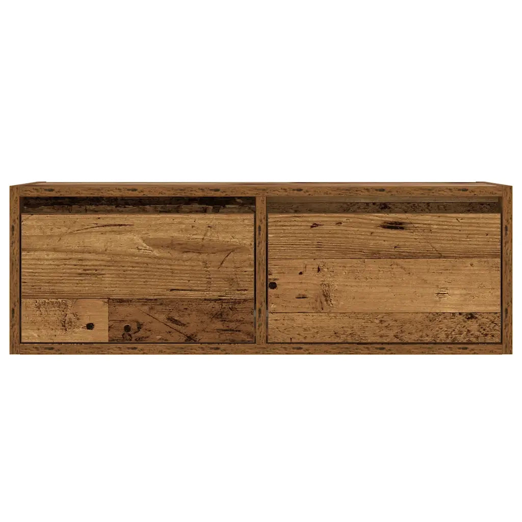 Mobile Porta TV con Luci LED-Mobile per TV-Credenza TV Legno Antico 75x35,5x25 cm