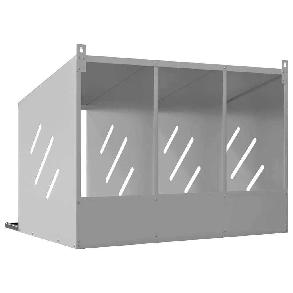 Nido per Polli con 3 Scomparti in Metallo Galvanizzato Argento CFW4536750
