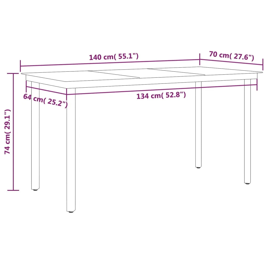 Set da Pranzo da Giardino 5 pz Nero 3099603