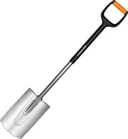 Spada per giardino per terreni morbidi e poveri di pietre, forma rotonda, lunghezza: 108 cm, lama in acciaio di qualità/manico in fibra di vetro, nero/arancione, M