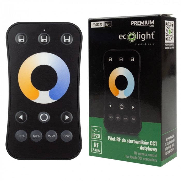 Telecomando RF touch CCT 1 zona nero Ecolight R7-1