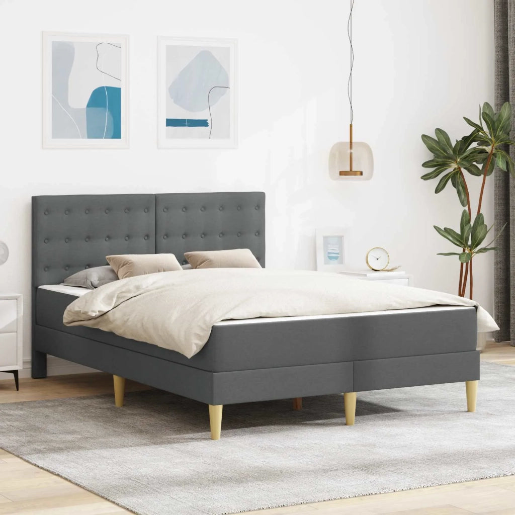 Struttura letto con materasso-Giroletto Grigio scuro 120 x 190 cm Tessuto