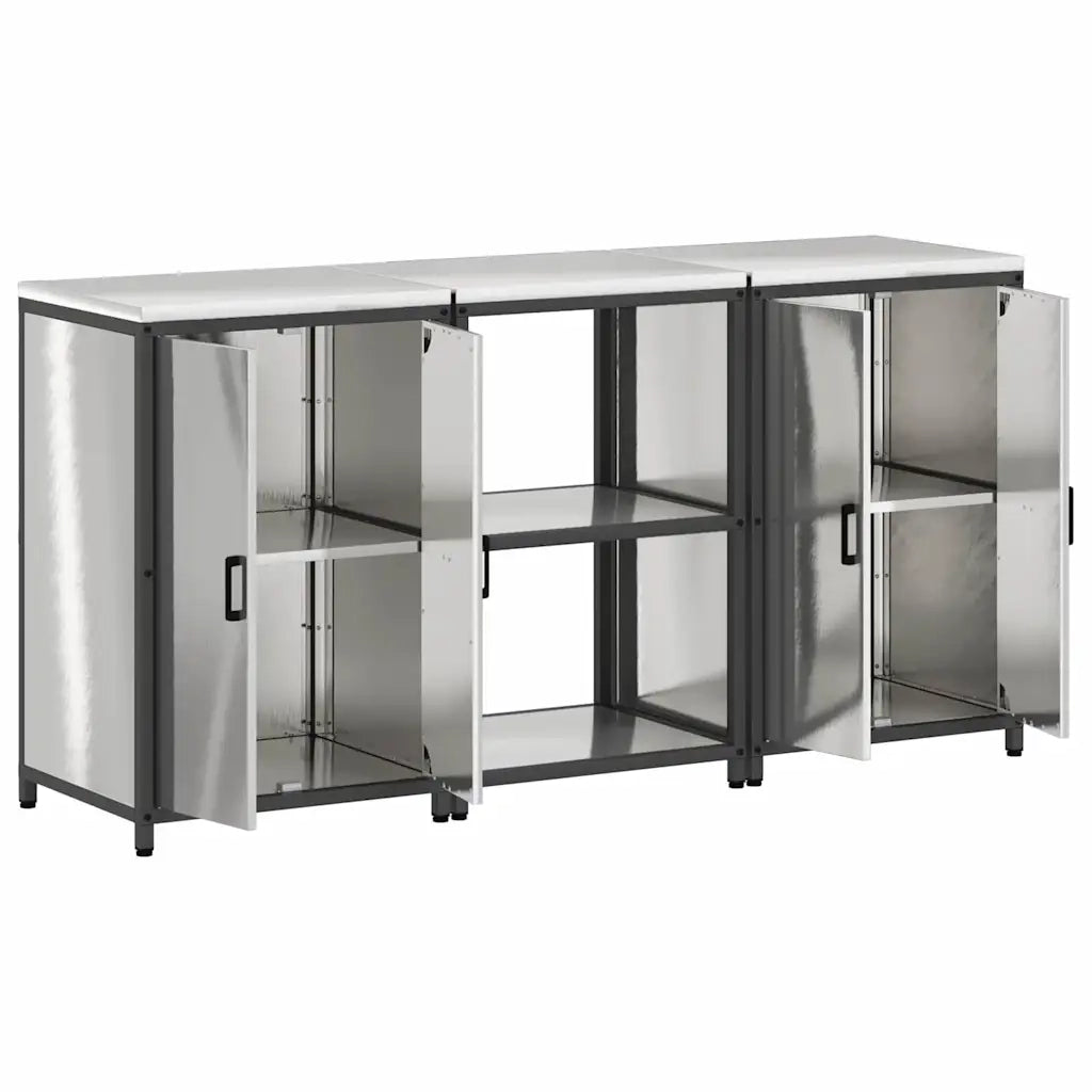 Set di Stoccaggio per Cucina 3 pcs Argento Acciaio inossidabile 3392698