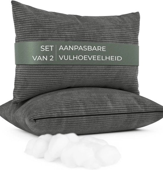 Sofa Cuscino Fluff - Set a 2 pezzi - Corduroy - Flessibile e Morbido