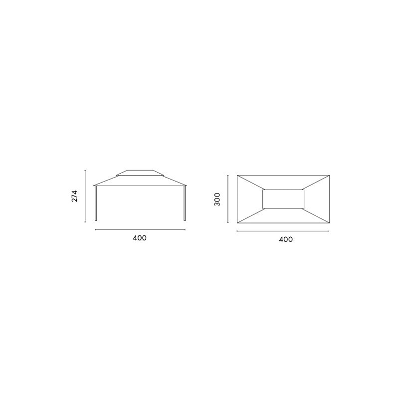 Gazebo rettangolare MOIA 3x4 in ferro epoxy antracite