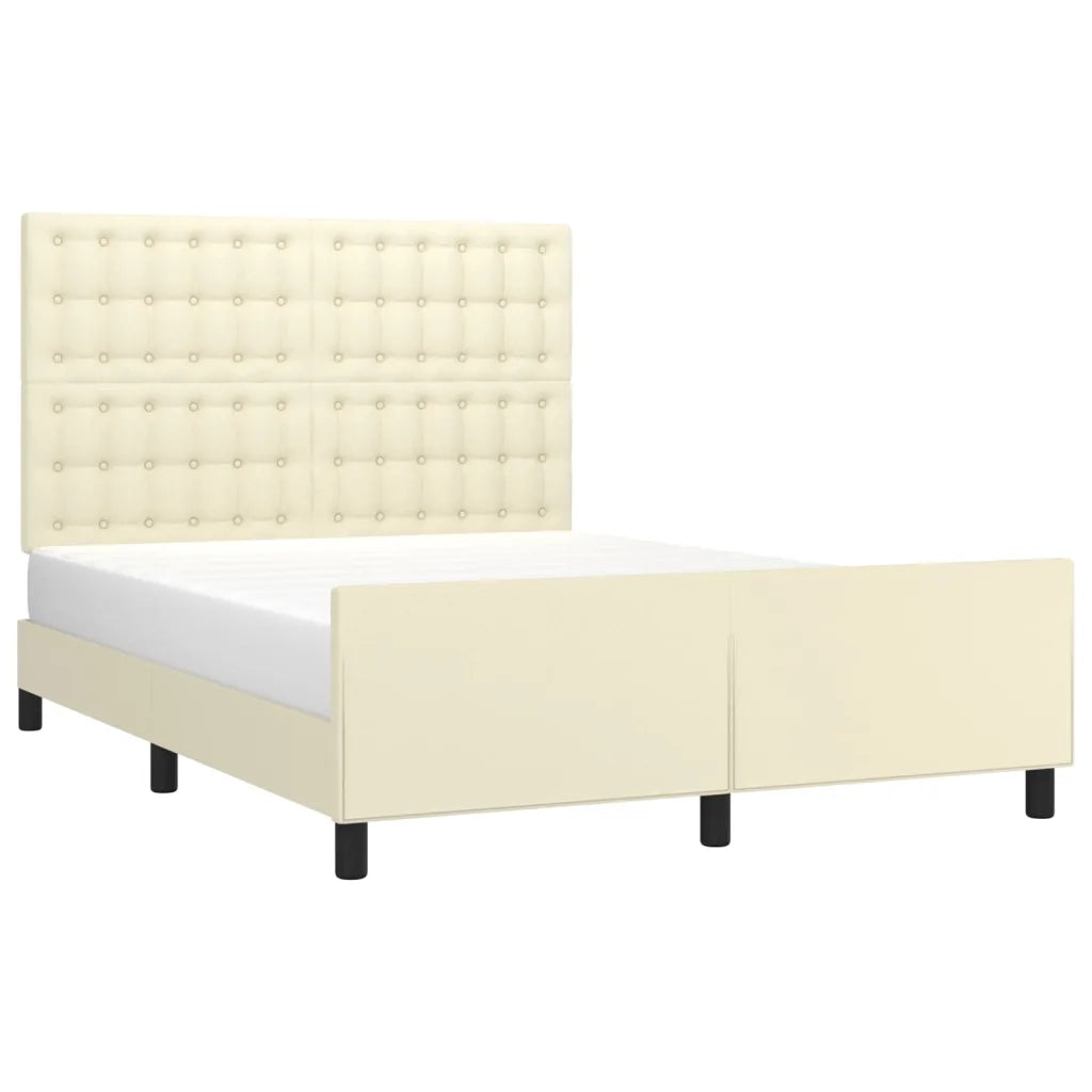 Giroletto con Testiera Crema 140x190 cm in Similpelle
