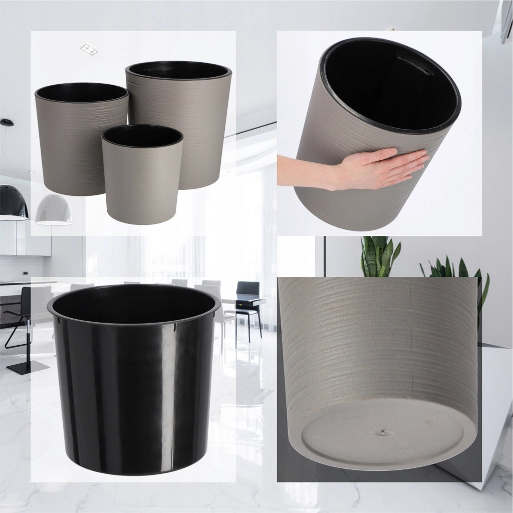 Vaso da fiori KADAX, supporto per fiori, 30 cm, grigio, per soggiorno + inserto
