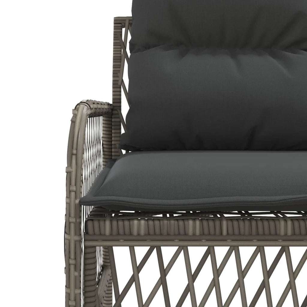 Set Divano da Giardino 2 pz con Cuscini-Sofa da Giardino-Divanetto da esterno Grigio in Polyrattan
