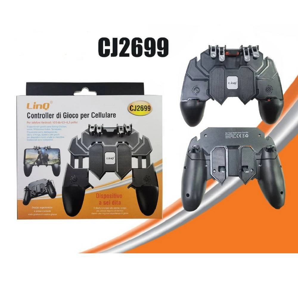 Trade Shop - Controller Di Gioco Per Cellulare Smartphone Impugnatura Flip A 6 Dita Cj2699 -