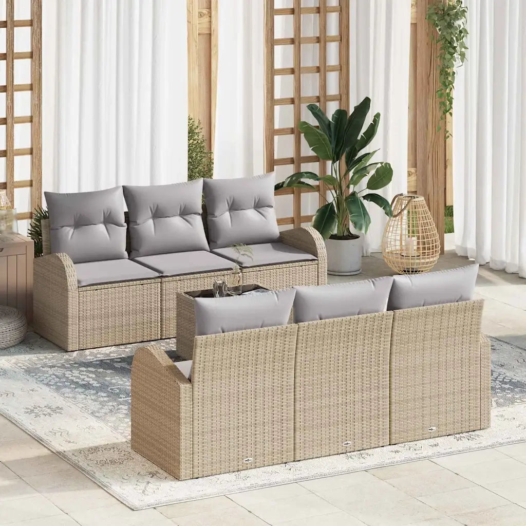 Set Divano da Giardino Beige 55 x 55 x 37 cm polyrattan 3345930