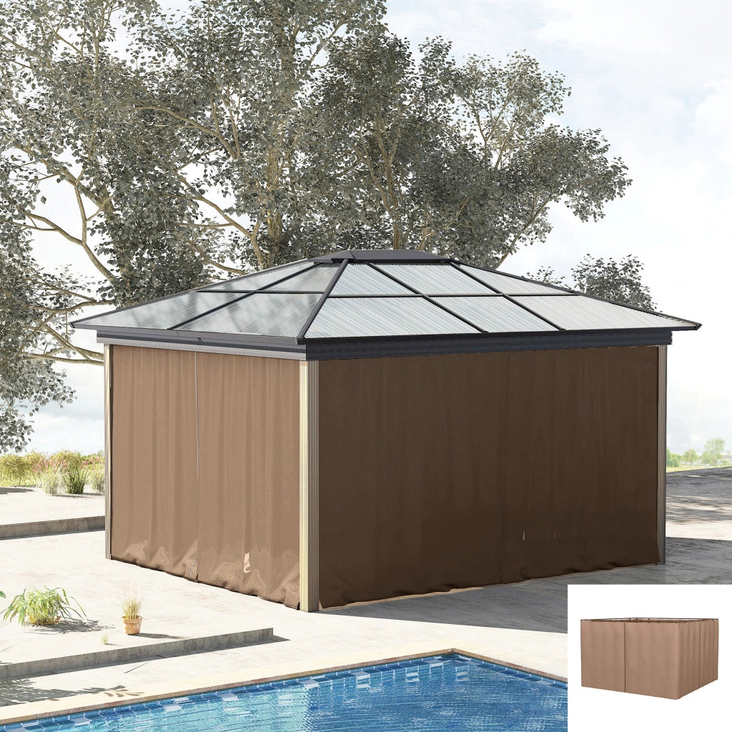 Pareti Laterali per Gazebo 3x2m ¨C Xylo ¨C Set 4 Pezzi Marrone Giardino Esterno