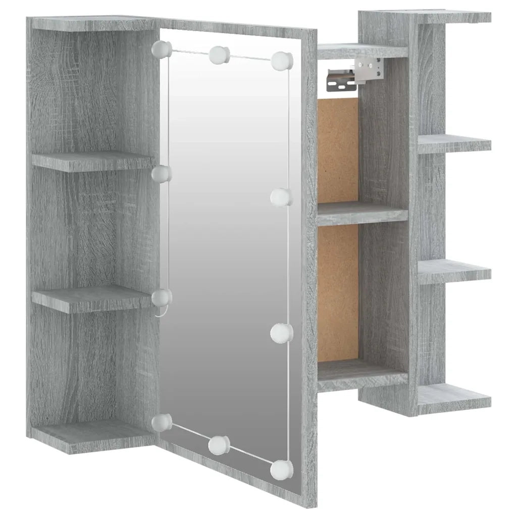 Mobile a Specchio | Armadio da bagno con LED Grigio Sonoma 70x16,5x60 cm
