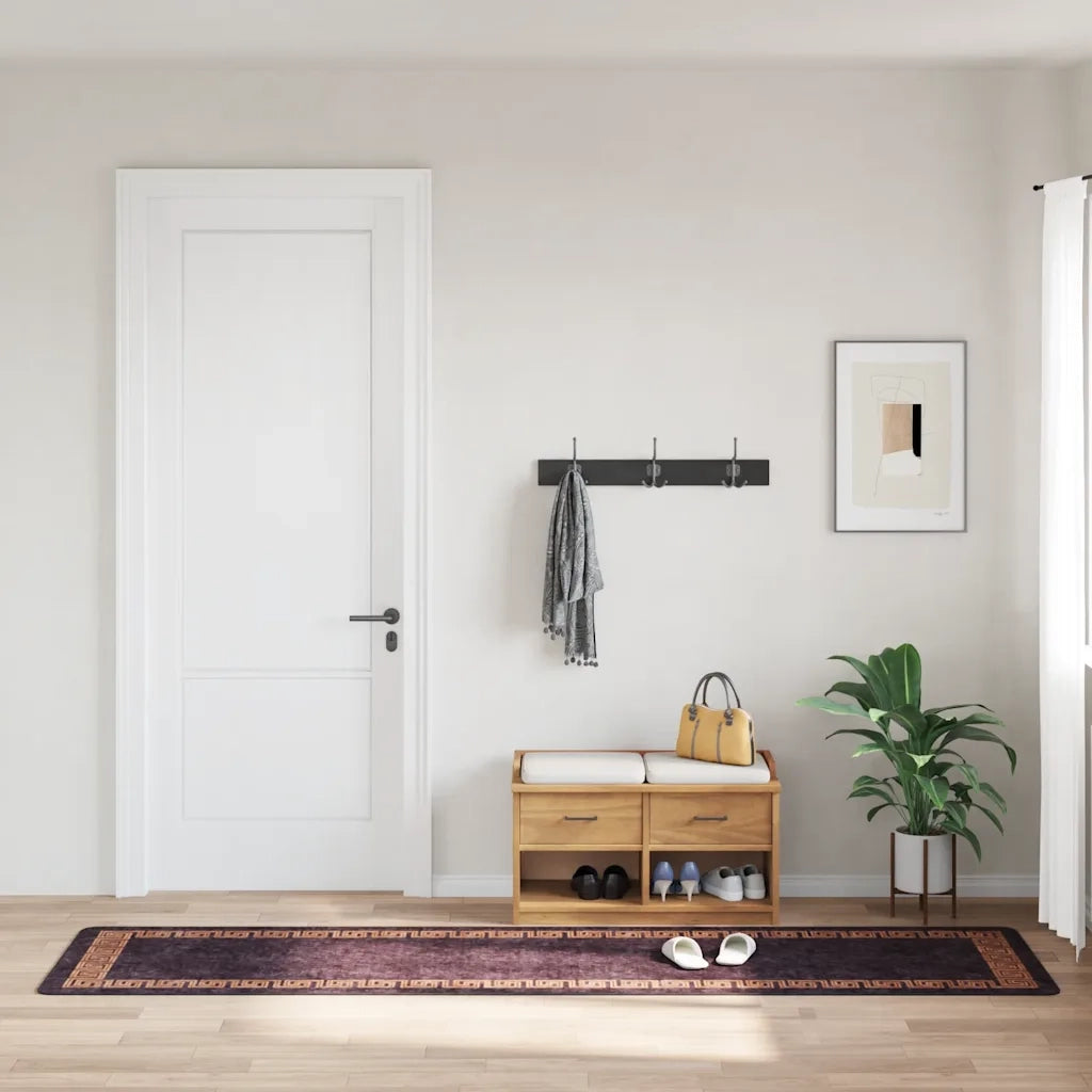 Tappeto Lavabile 80x300 cm Nero e Oro 337929
