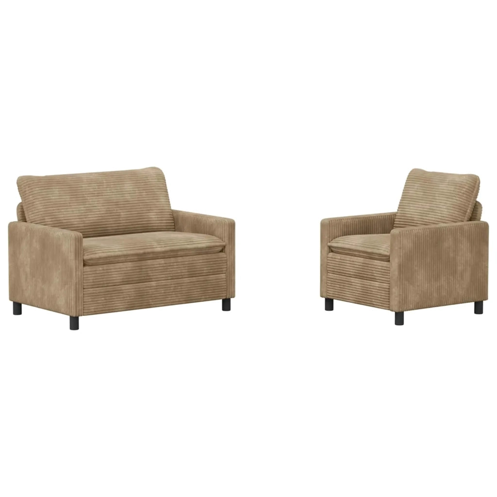 Set di divani 2 pcs Tortora Poliestere 3417058