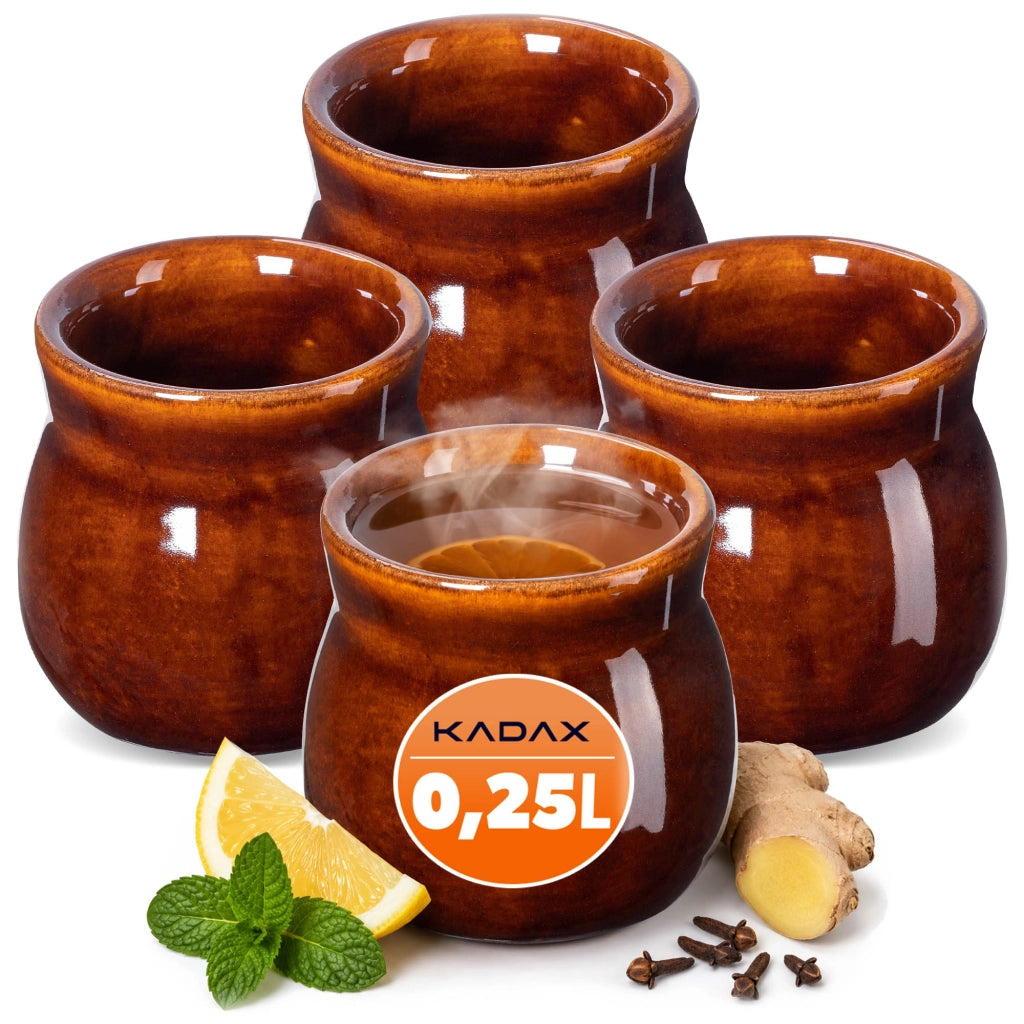 Set di 4 tazze da vin brulé KADAX da 300 ml in gres.