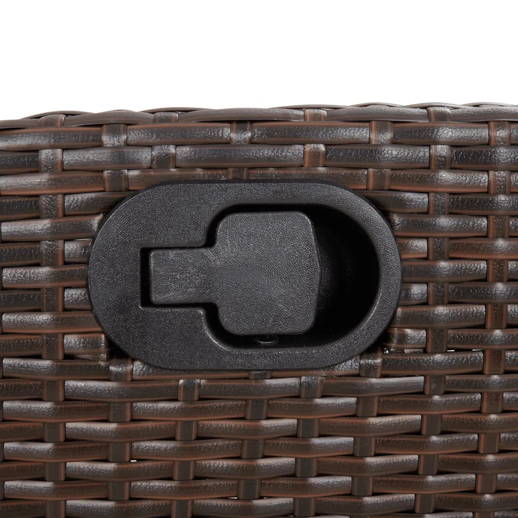 Set da Pranzo da Giardino 5pz con Cuscini in Polyrattan Marrone 3213414